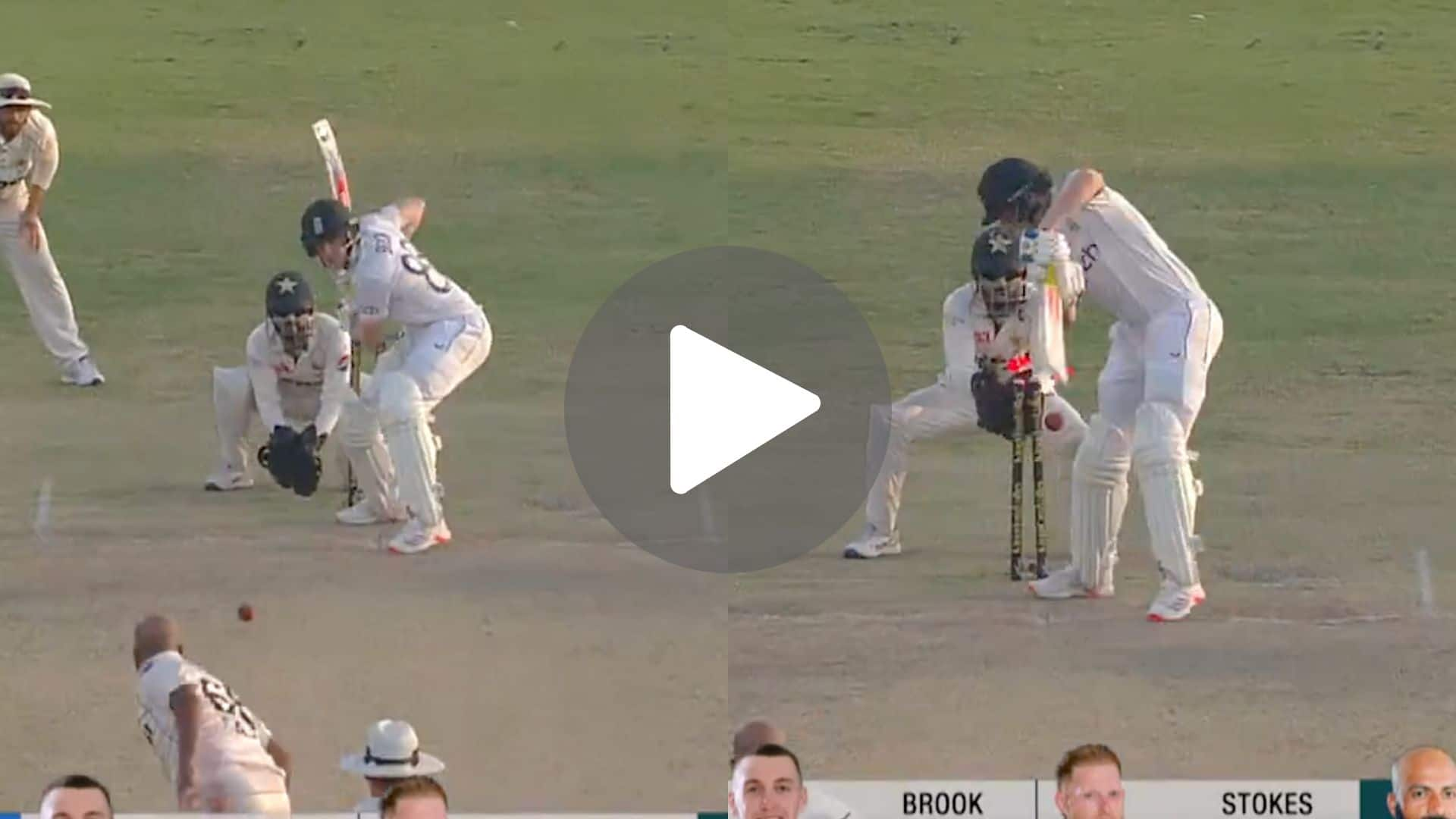 [Watch] Sajid Khan Breaches Harry Brook's Defence With Magic Ball In Multan Test